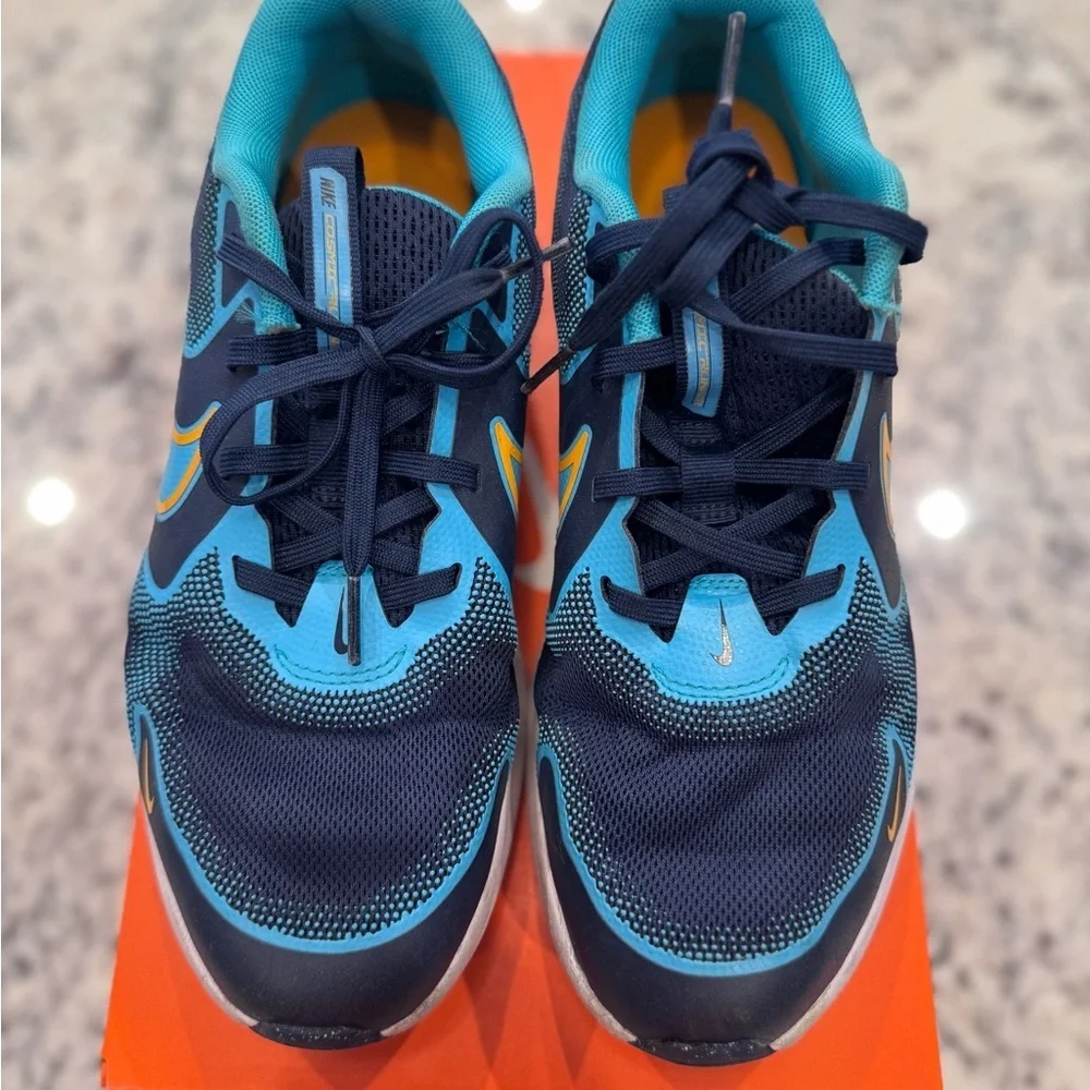Nike Running Shoes Navy Teal Gold Big Kids 7Y Women’s 8.5